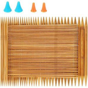 Double Pointed , 75 Pcs Bamboo Knitting Needles Set, 15 Sizes from 2.0mm-10.0mm